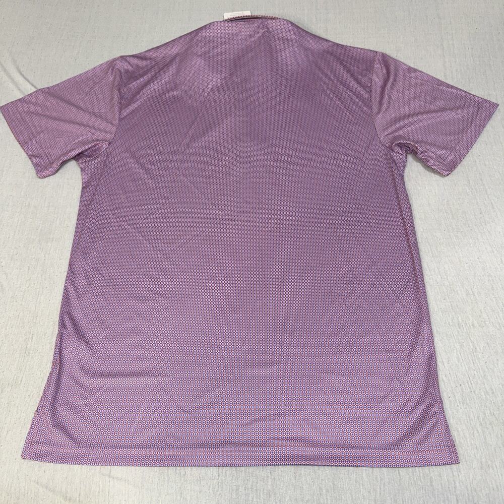 Collars & Co Golf Polo Red Blue Pink Geometric AOP Size Medium Preppy NWT - Picture 5 of 7